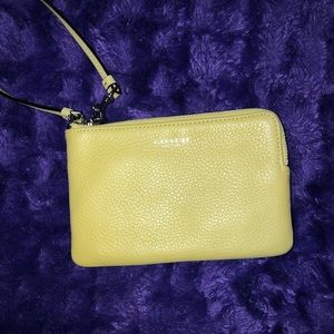Coach yellow wristlet